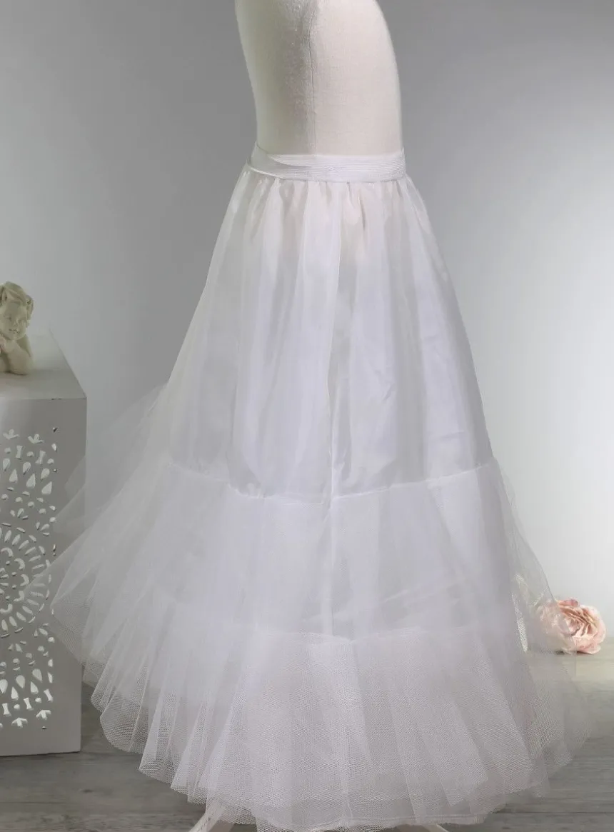 Jupon long fille 2 volants tulle