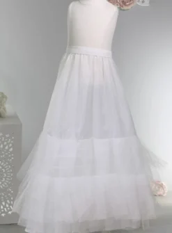 Jupon long fille 2 volants tulle