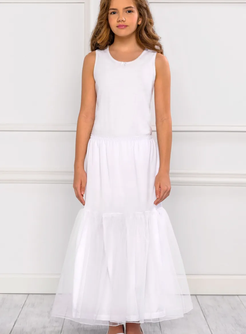 Jupon long fille volant tulle