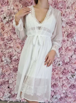 Kimono de nuit de noces femme transparent Blanc