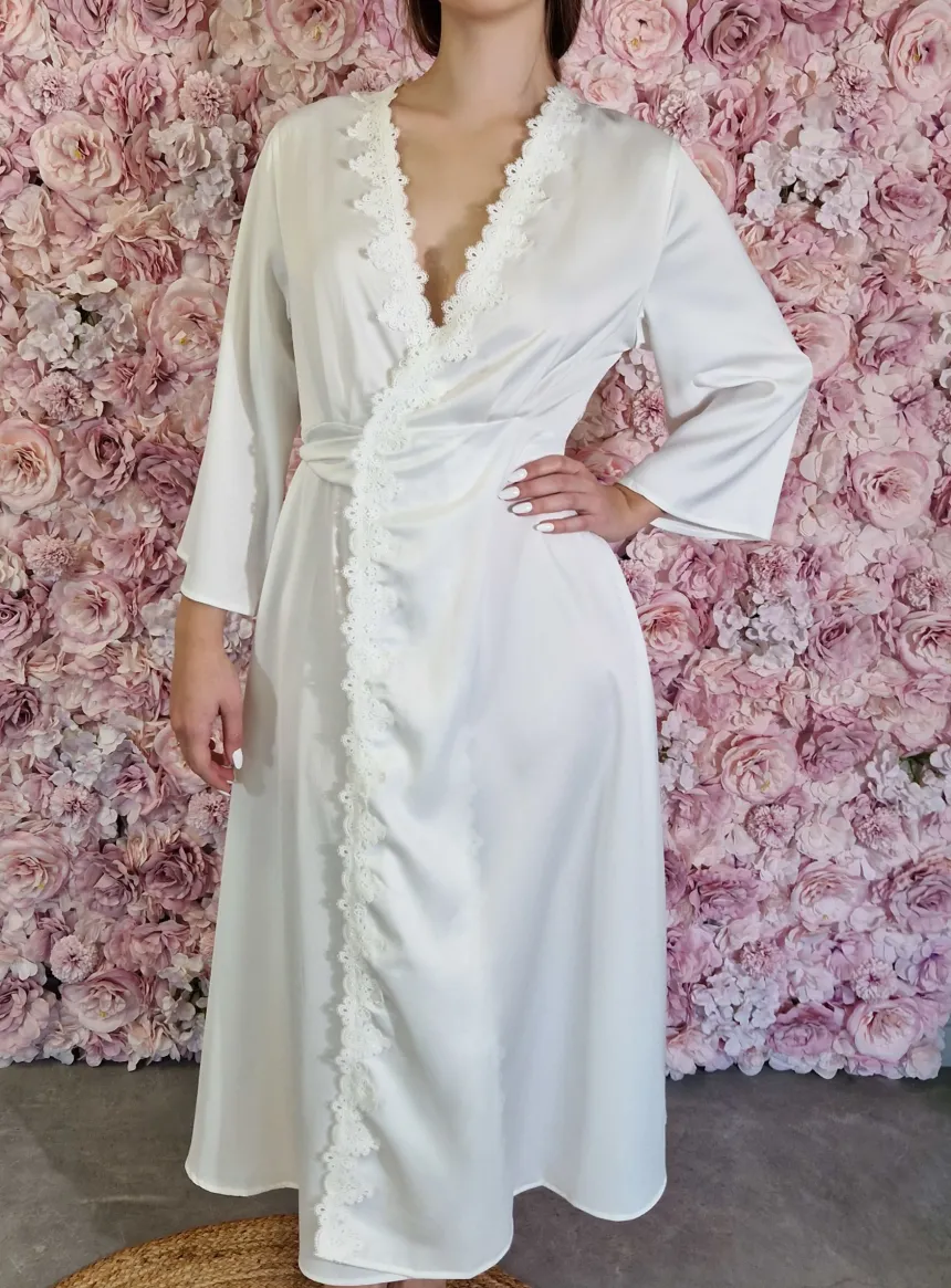 kimono long dentelle pour femme