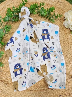Lange bébé flanelle animaux de la forêt