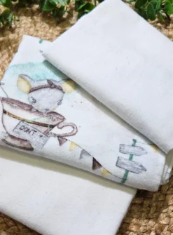 Lange bébé flanelle Mme Souris Blanc