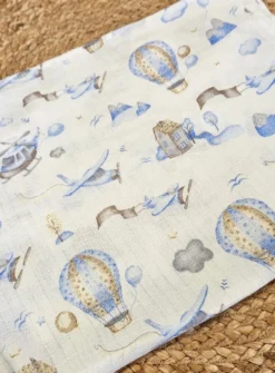 Lange coton bébé garçon - Montgolfière Blanc