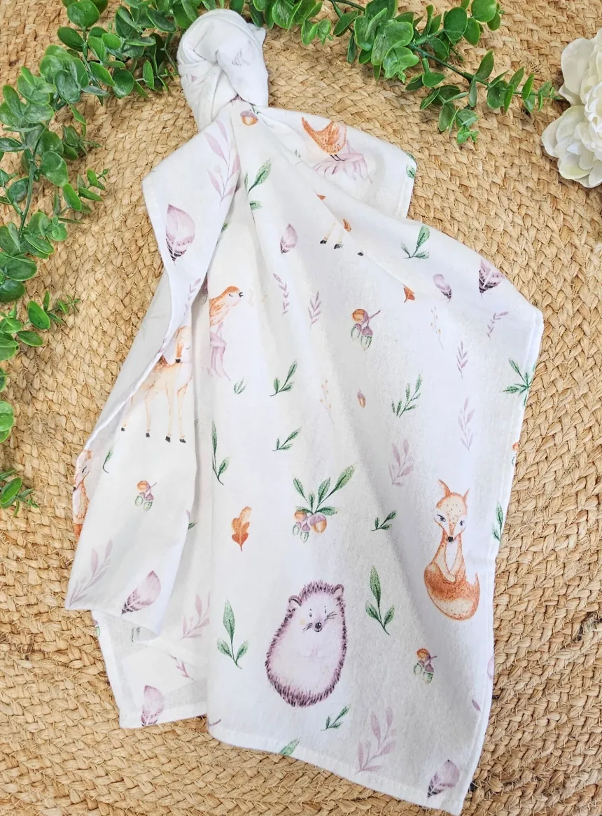 Lange flanelle de la foret en coton Blanc