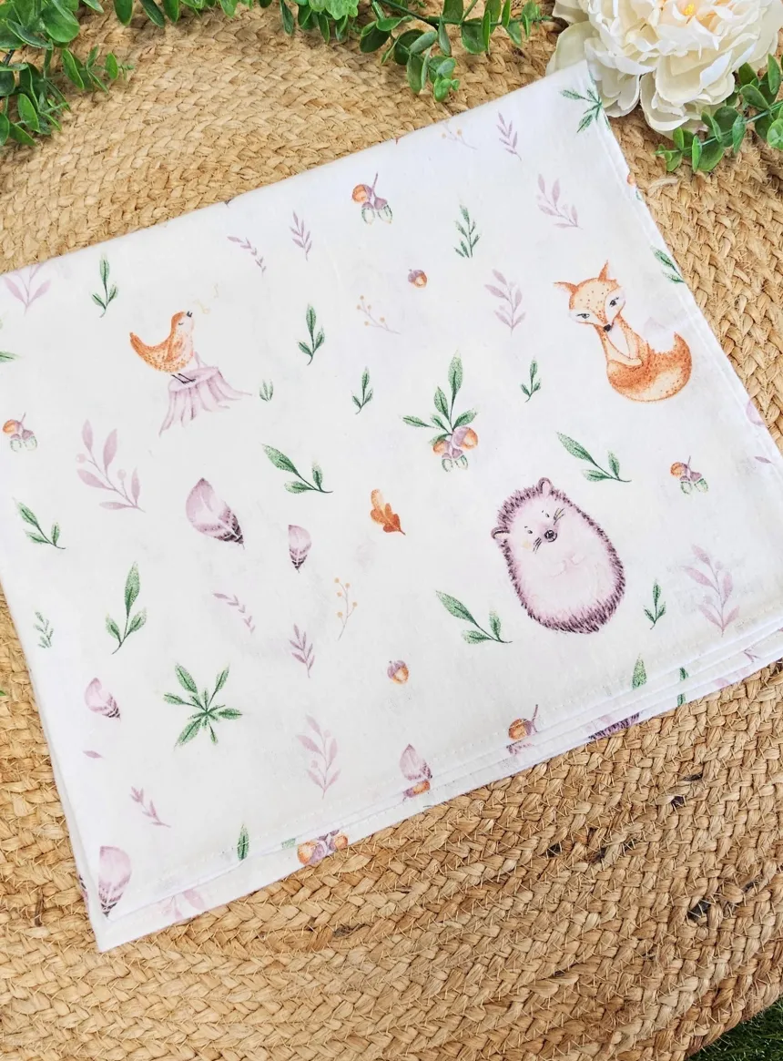 Lange flanelle de la foret en coton Blanc