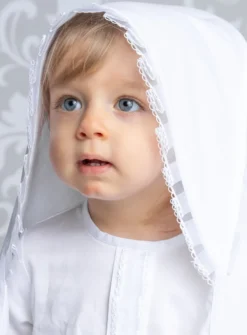 Linge baptême capuche collection 