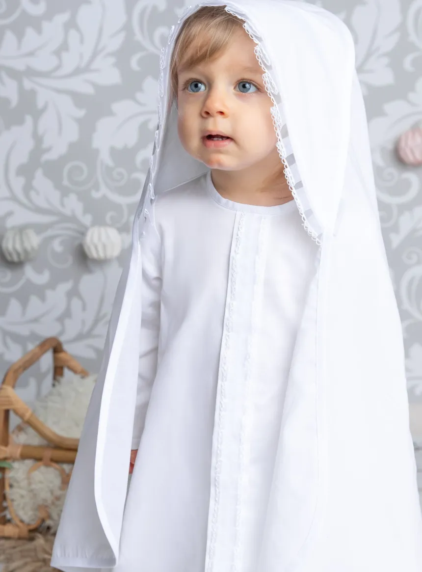 Linge lange carré froufrou organza Ellie Blanc