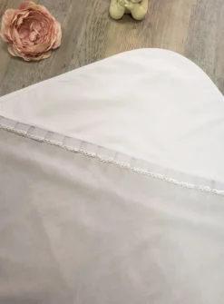 Linge lange carré froufrou organza Ellie Blanc