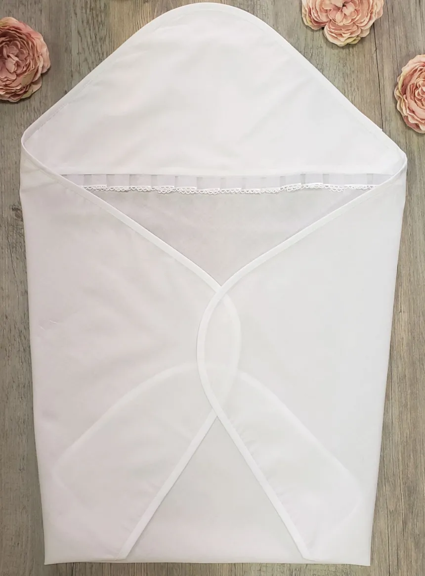 Linge lange carré froufrou organza Ellie Blanc