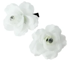 Lot de 2 barrettes fleurs blanches Blanc