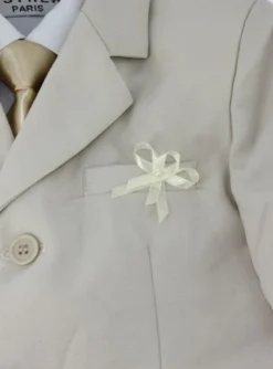 Lot de 20 boutonnières noeud satin perle