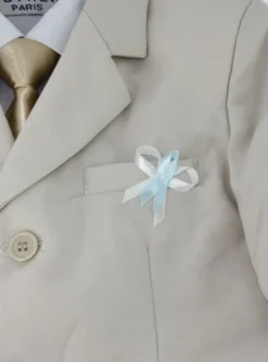 Lot de 20 boutonnières noeud satin perle