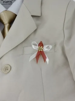 Lot de 20 boutonnières noeud satin et fleur