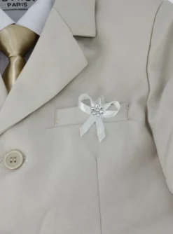 Lot de 20 boutonnières noeud satin et fleur