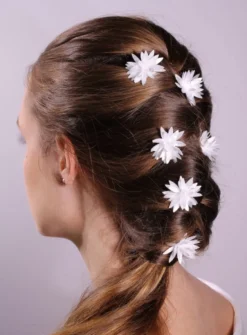 Lot de10 fleurs à piquer Blanc