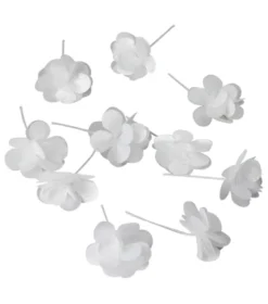 Lot de10 fleurs pour coiffure cérémonie Blanc