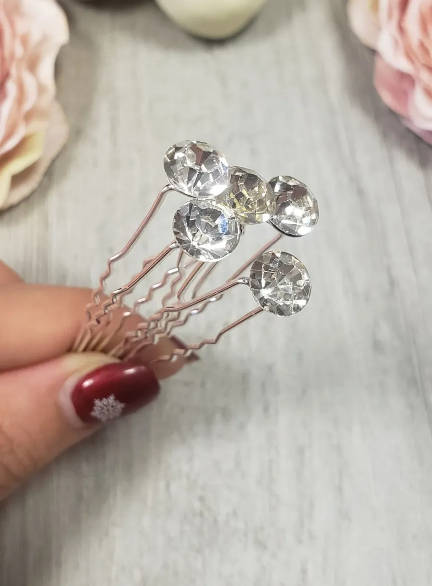 Lot de 5 pics à cheveux strass