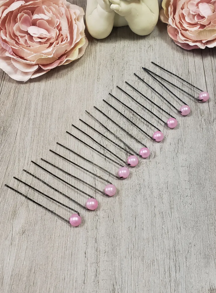 Lot de 8-10 Pics épingles à cheveux perle