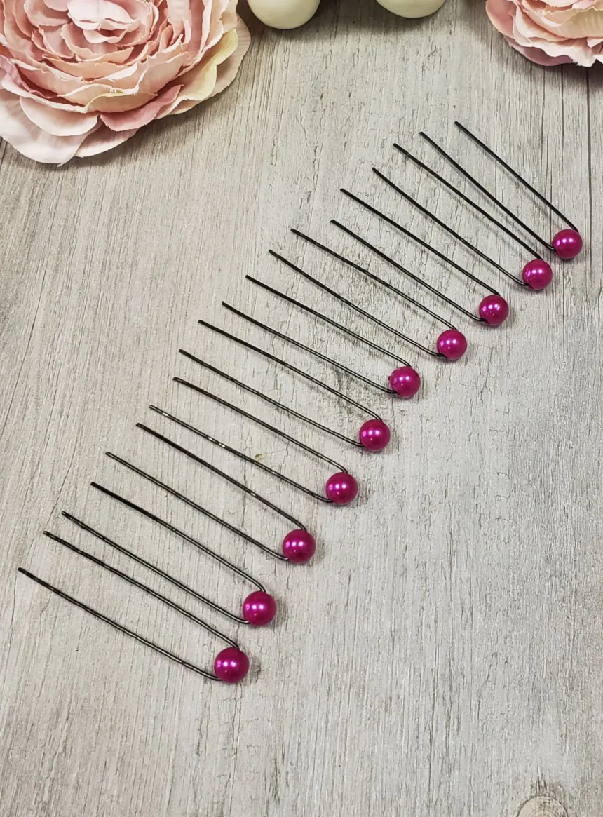 Lot de 8-10 Pics épingles à cheveux perle