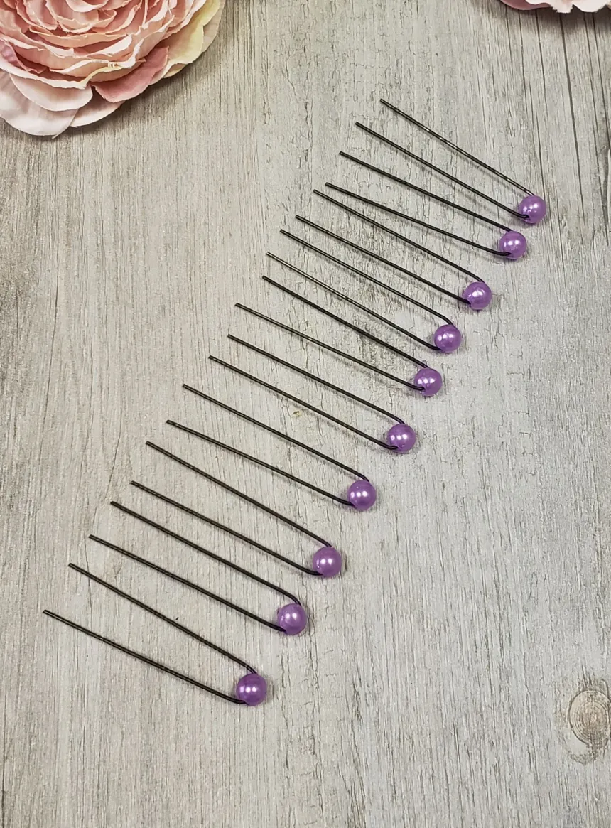 Lot de 8-10 Pics épingles à cheveux perle