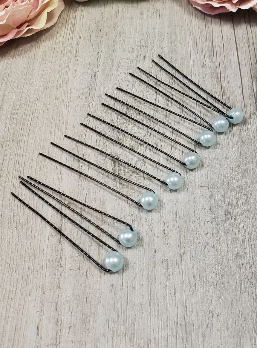 Lot de 8-10 Pics épingles à cheveux perle