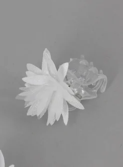 Lot de 5 pinces crabes fleur blanche Blanc