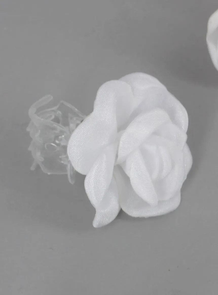 Lot de 5 pinces crabes fleurs Blanc
