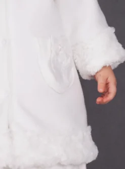Manteau blanc bébé fille en polaire