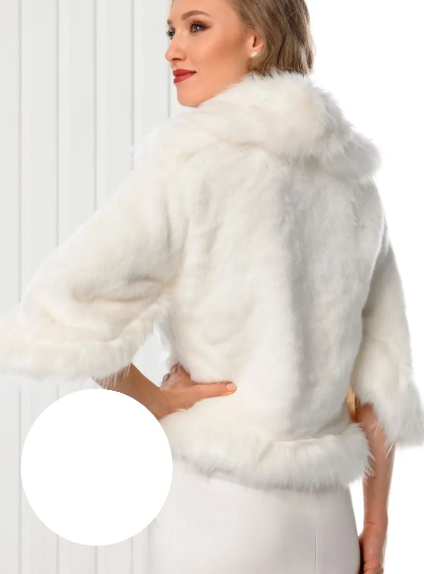 Manteau cape fausse fourrure mariage