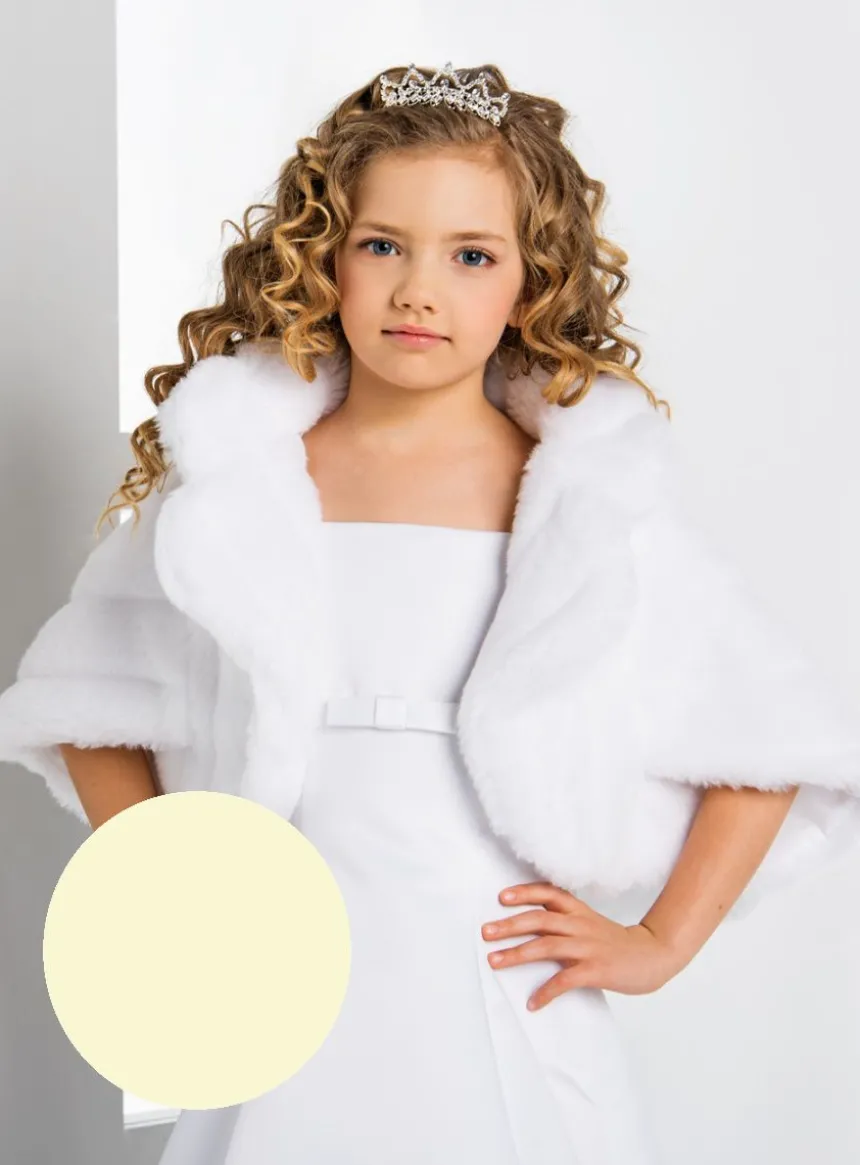Manteau cape fourrure fille