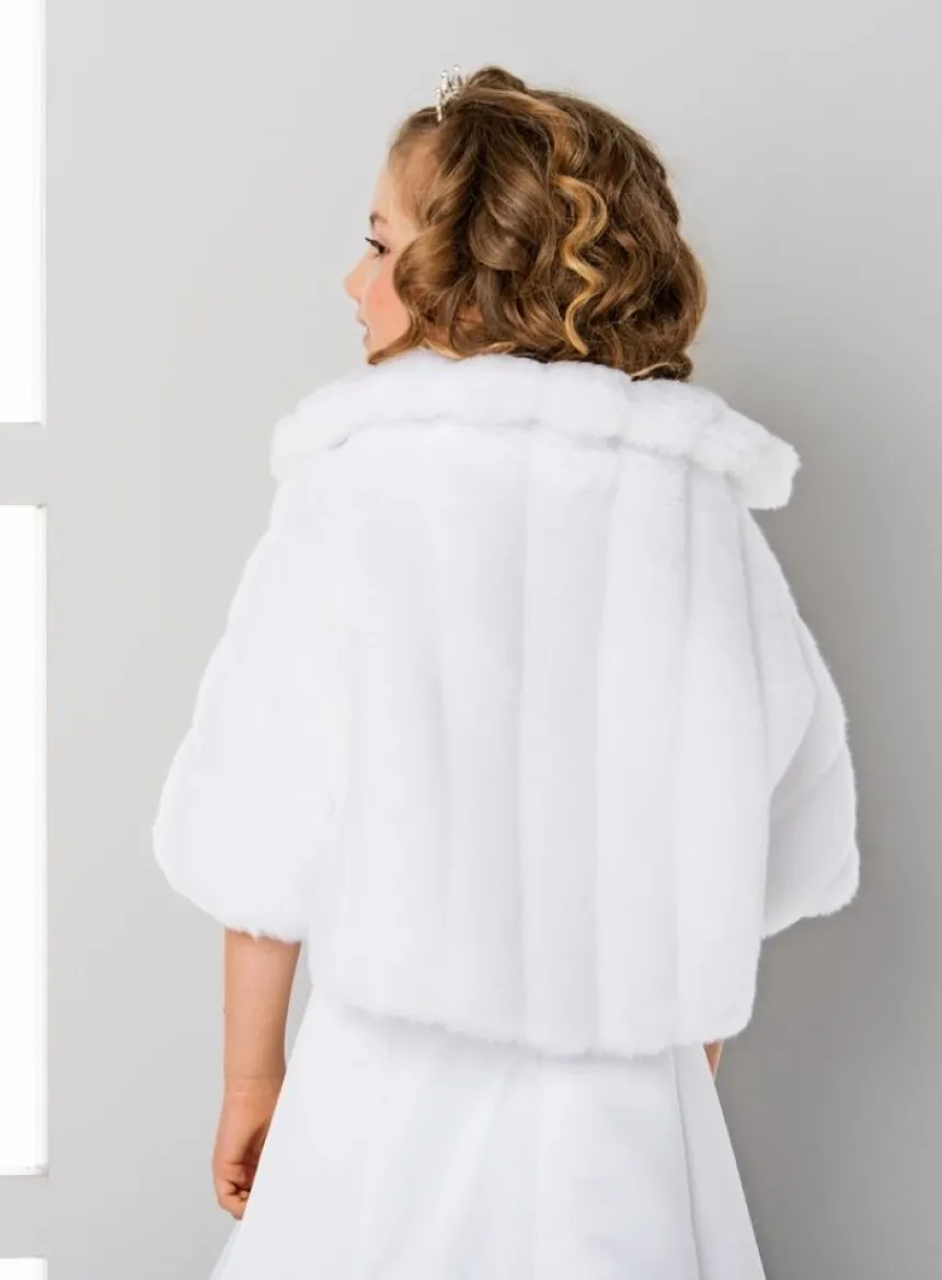 Manteau cape fourrure fille