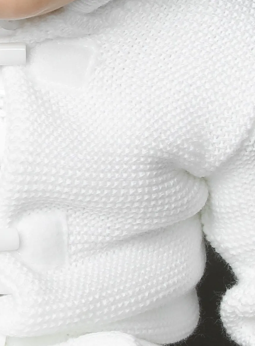 Manteau cardigan blanc bébé Mixte avec capuche Blanc 1 mois