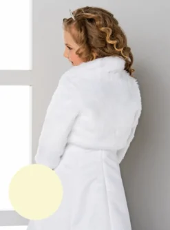 Manteau enfant fausse fourrure manches 3/4