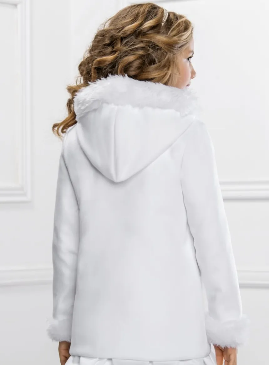 Manteau fille avec pompons