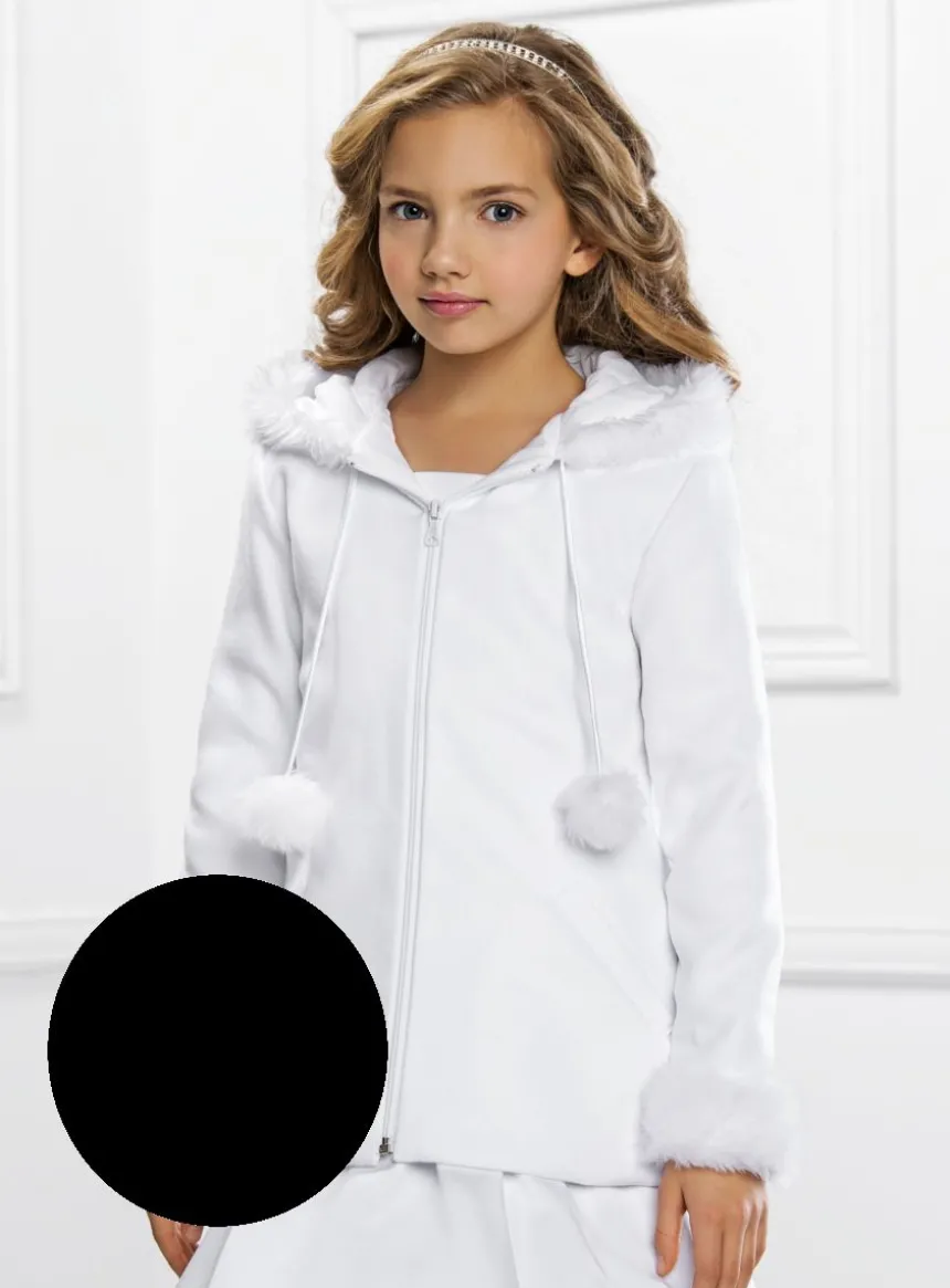 Manteau fille avec pompons