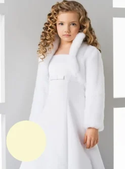 Manteau fille fausse fourrure court