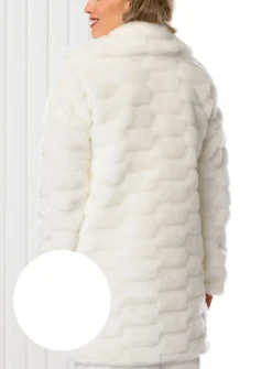 Manteau long fausse fourrure femme