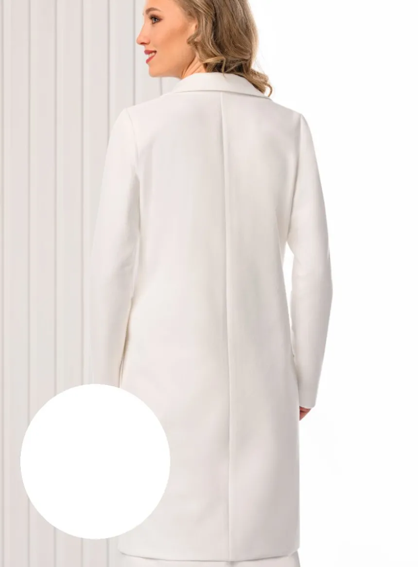Manteau tailleur mariage long hiver femme