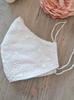 Masque dentelle brodée Blanc