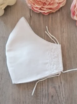 Masque dentelle sur les côtés Blanc