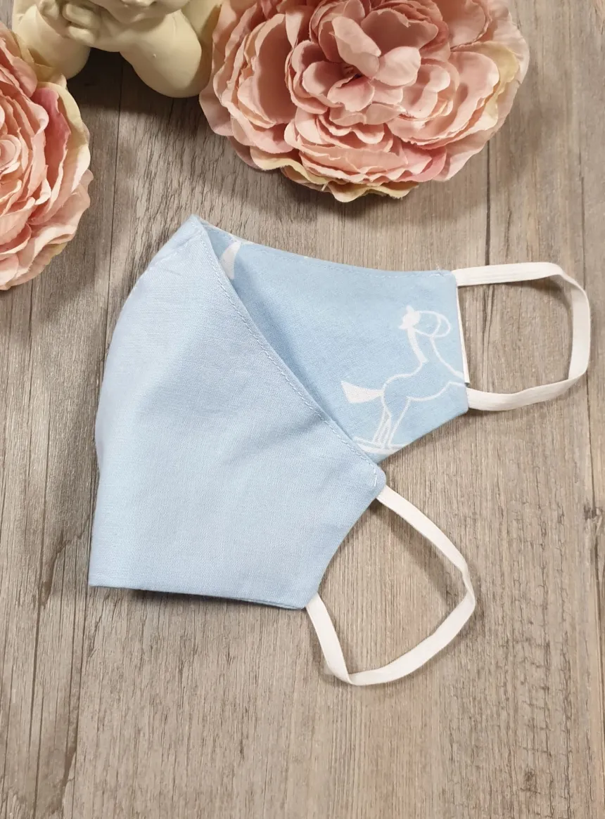 Masque enfant réversible bleu Bleu ciel
