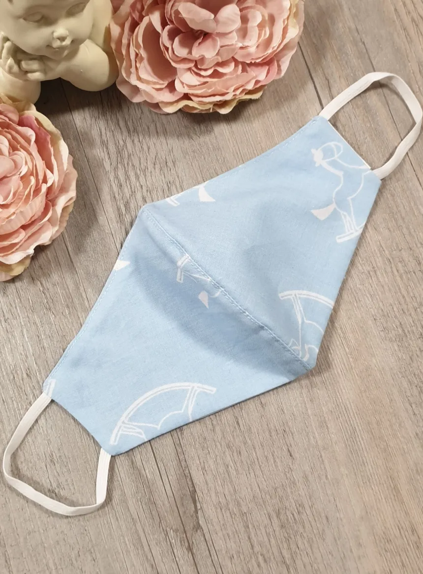 Masque enfant réversible bleu Bleu ciel