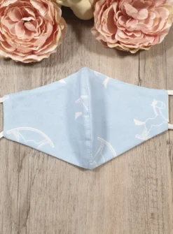 Masque enfant réversible bleu Bleu ciel