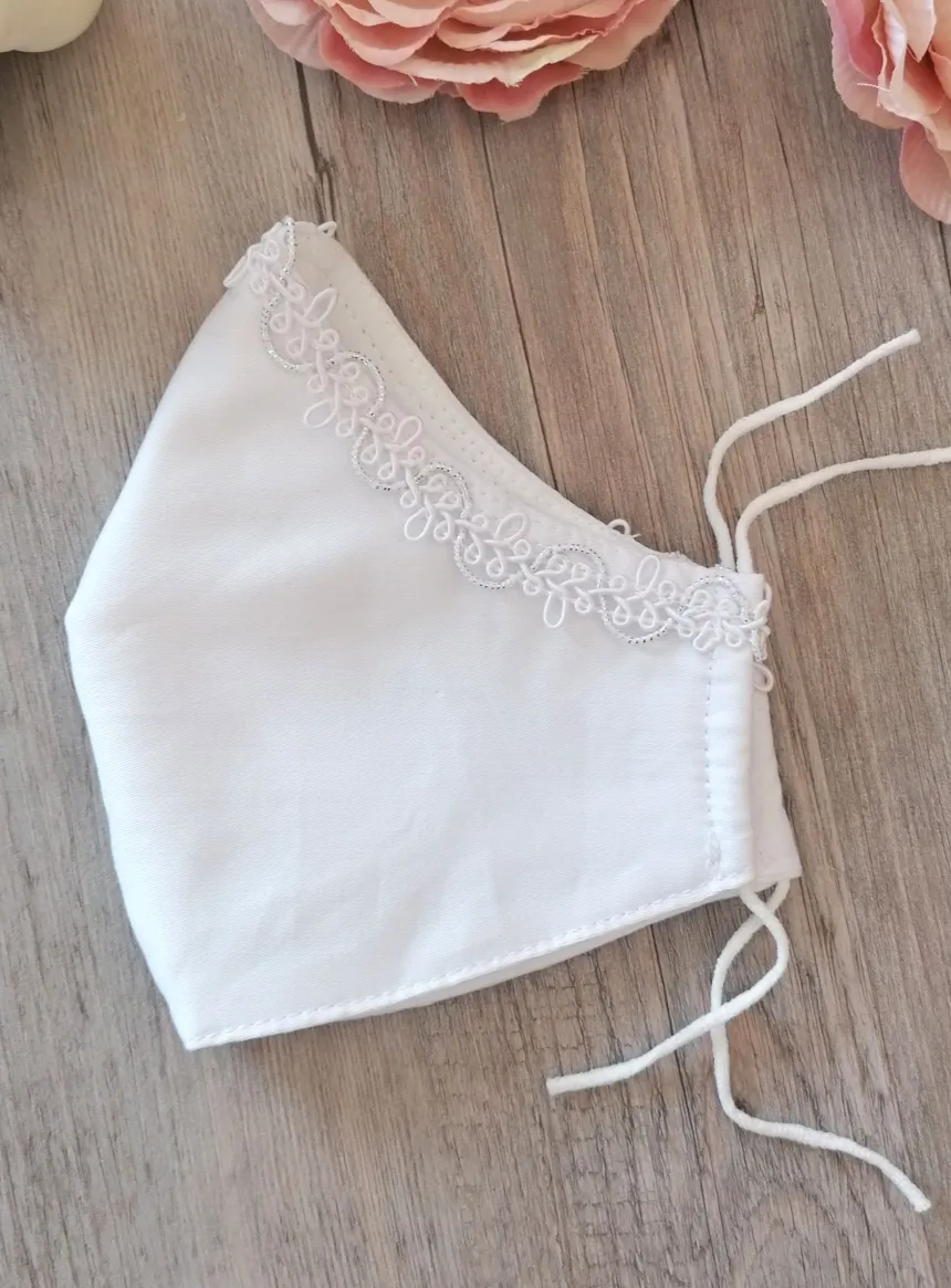 Masque galon blanc et argent Blanc