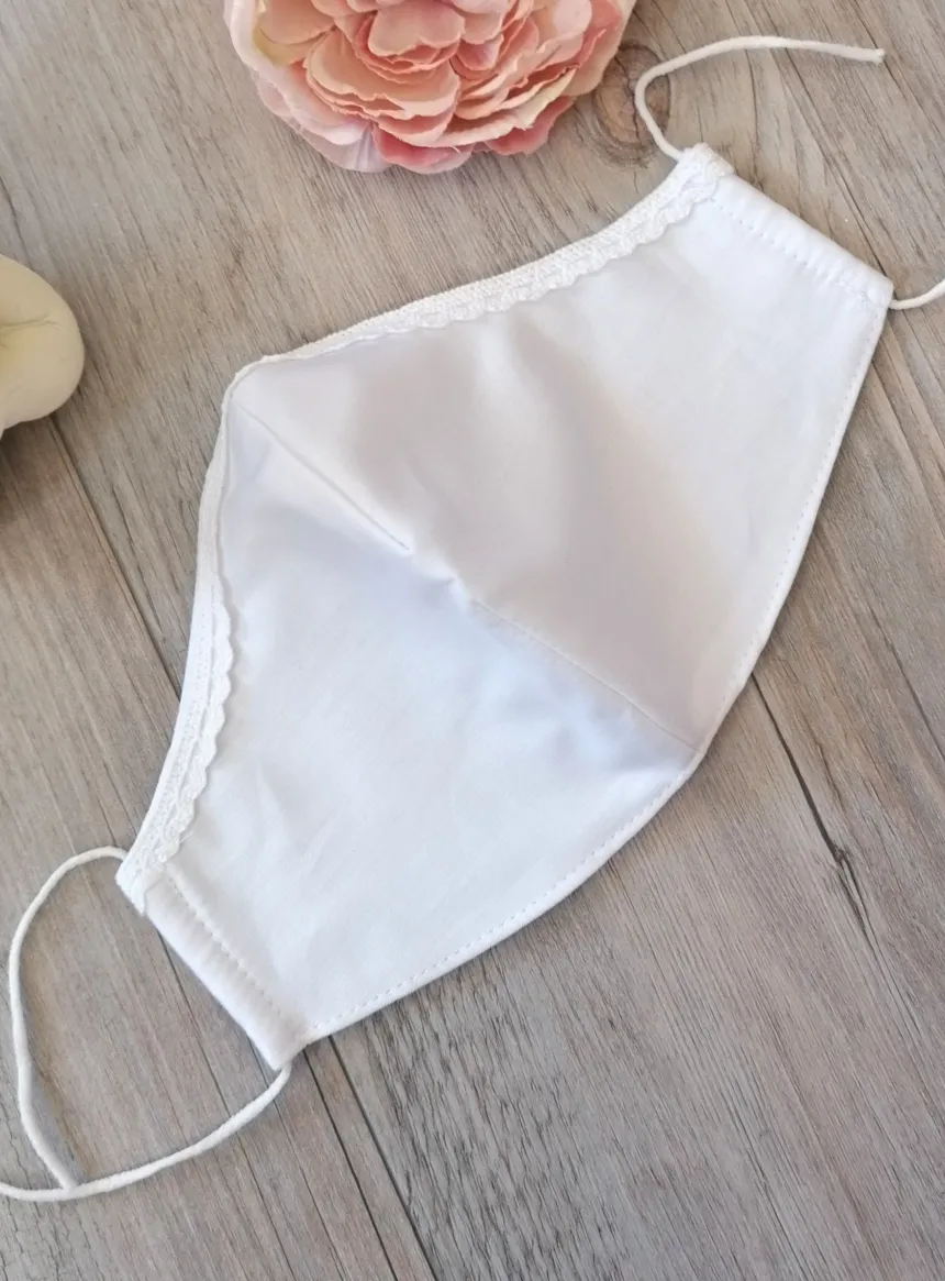 Masque galon dentelle vintage Blanc
