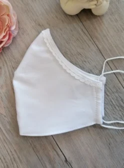 Masque galon dentelle vintage Blanc