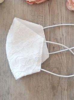 Masque tissu dentelle Blanc