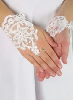 Mitaine enfant dentelle et lacet