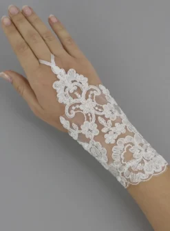 Mitaines mariage femme court tout dentelle